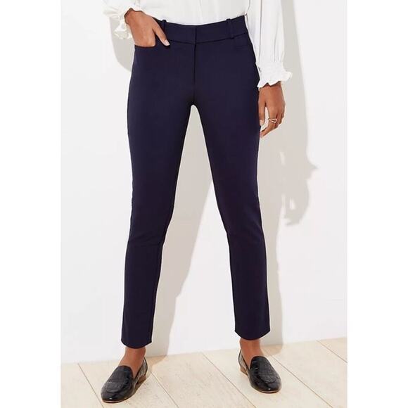Ann‎ Taylor Loft Navy Blue Julie High Waist Skinny Pants Womens Size 8 (1306) - Picture 1 of 5